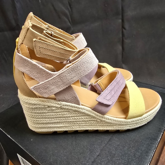 NWT Sorel Cameron Wedge Multistrap Sandal Shale,Mauve,Seasalt Women's Sz 9. - Picture 6 of 8